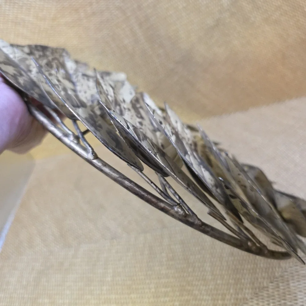 Gold Metal Leaves Wreath Wall Decor Front‎ Door Table 14.5